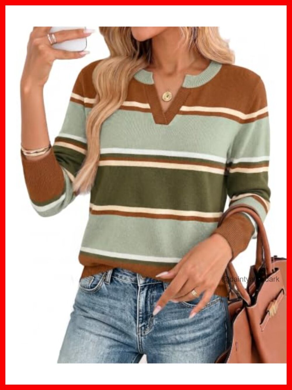 Women's V Neck Long Sleeve Knit Pullover Sweater Lightweight